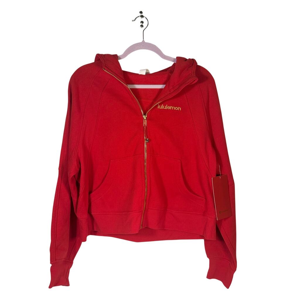 lululemon Women’s Scuba Oversized Full Zip Hoodie Red Gold Size M/L NWT